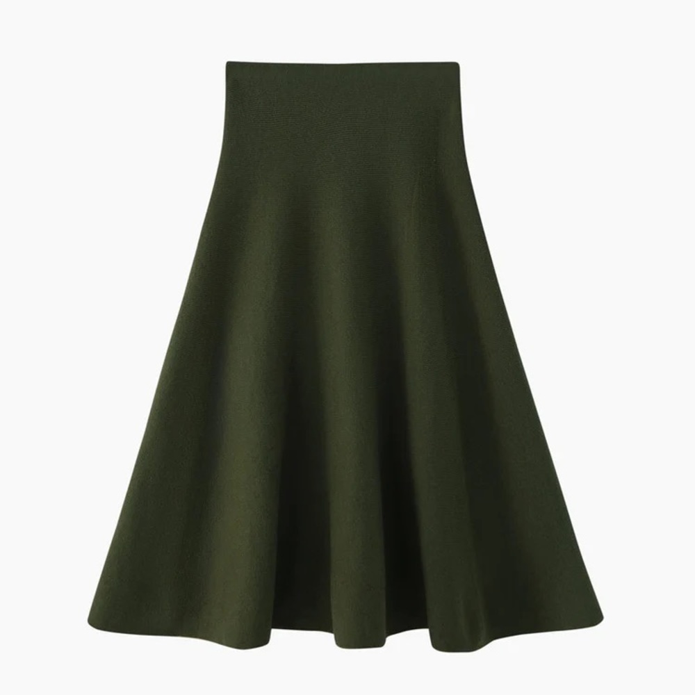 Green Knit MIDI Skirt (black just for picture purposes)